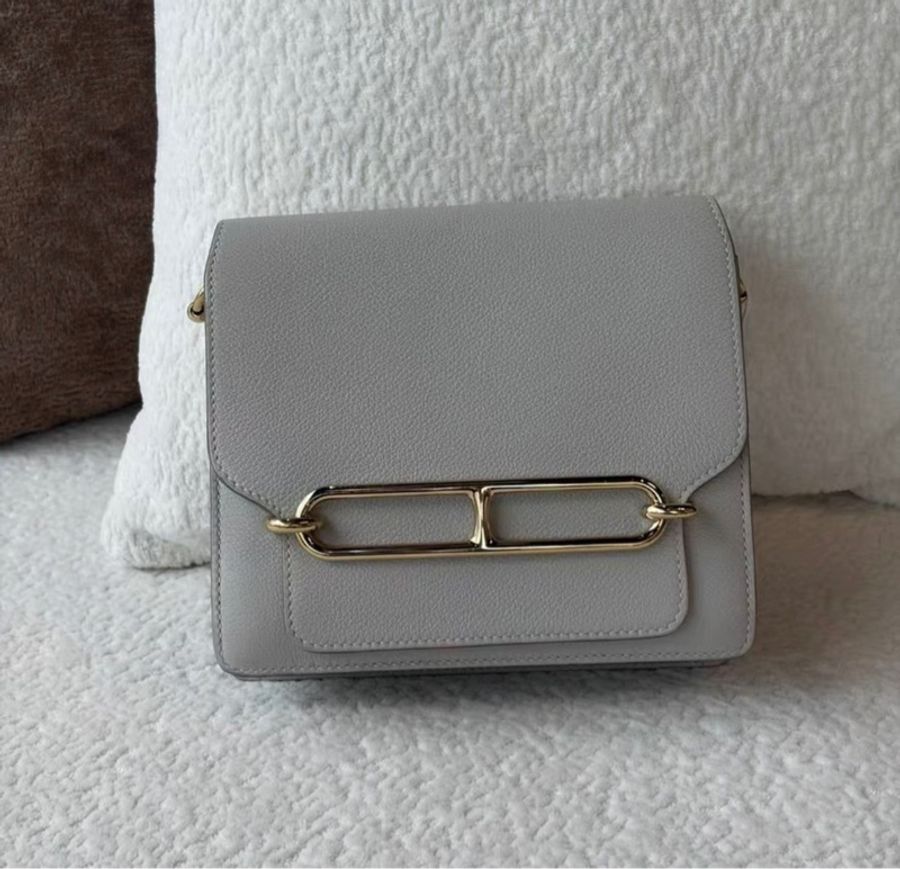 Hermes 愛馬仕 Mini Roulis 珍珠灰金扣豬鼻子19 Y刻-4