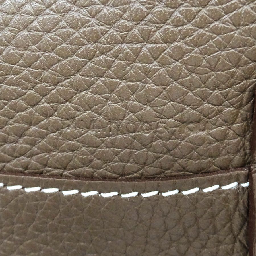愛馬仕 HERMES 手提包,女士品牌托特包,Double Sens 45,Taurillon Clemence 皮革,Etoupe 藍色,雙面可用,X 印記。-7
