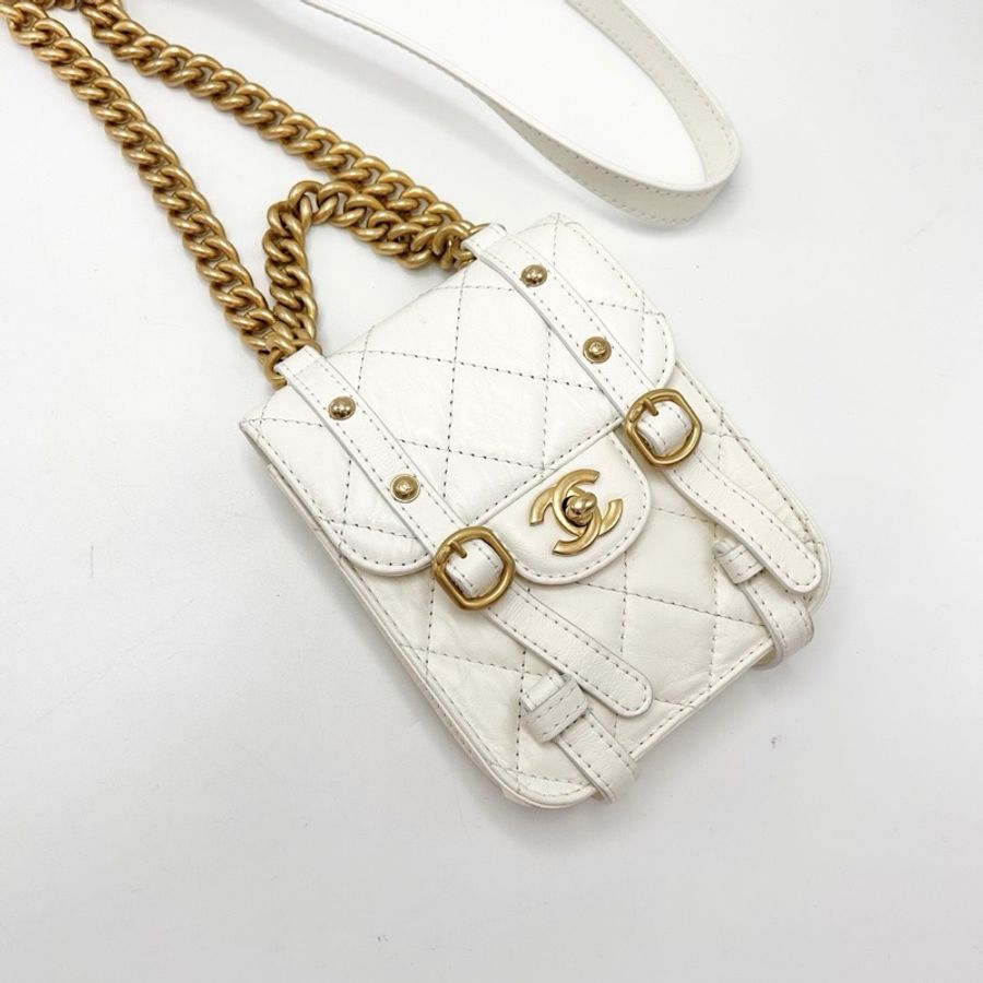 🤍 威選精品|CHANEL 白金牛皮劍橋豎版手提肩背斜背郵差包-1