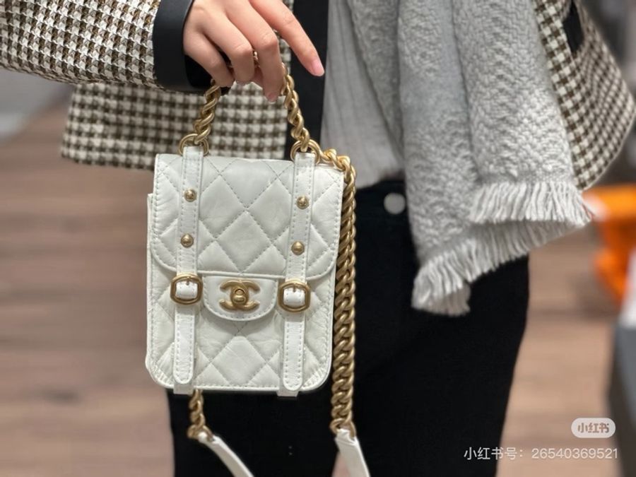 🤍 威選精品|CHANEL 白金牛皮劍橋豎版手提肩背斜背郵差包-2
