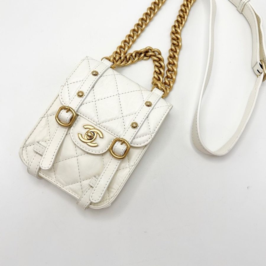 🤍 威選精品|CHANEL 白金牛皮劍橋豎版手提肩背斜背郵差包-5