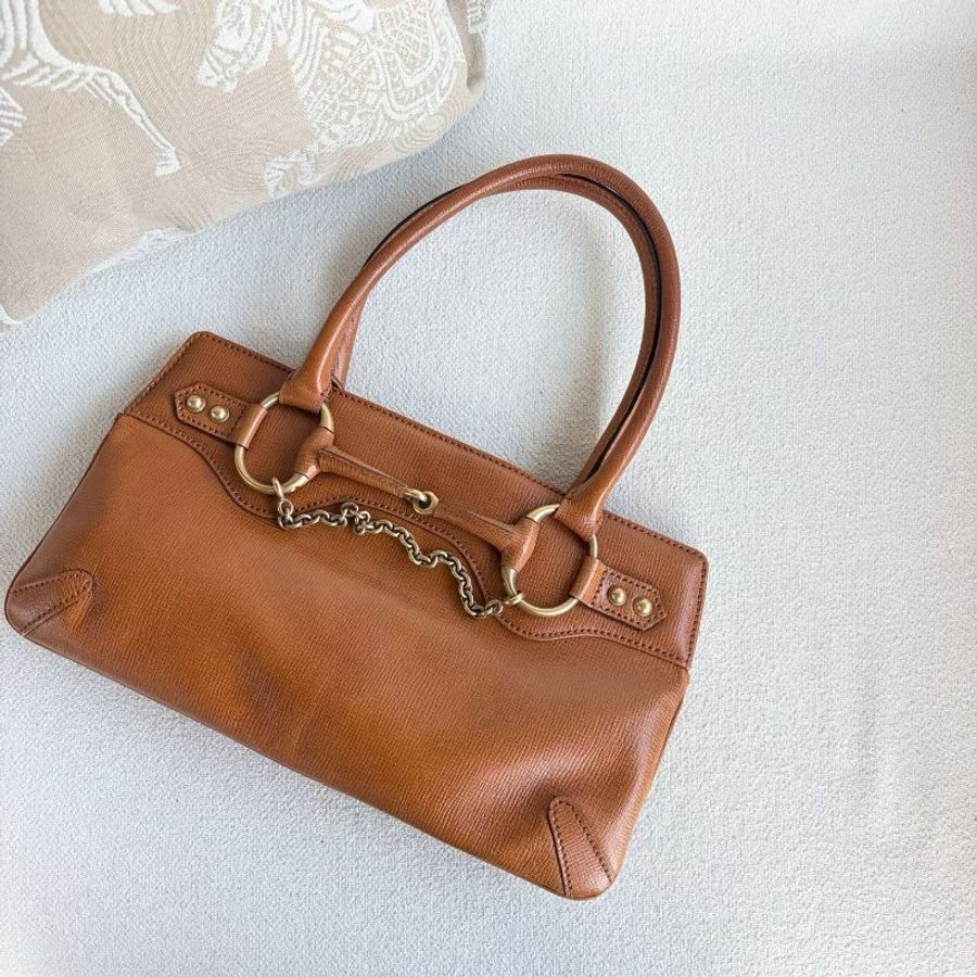 Gucci 全皮腋下包 棕色 36*20*2 98新配件塵袋-3