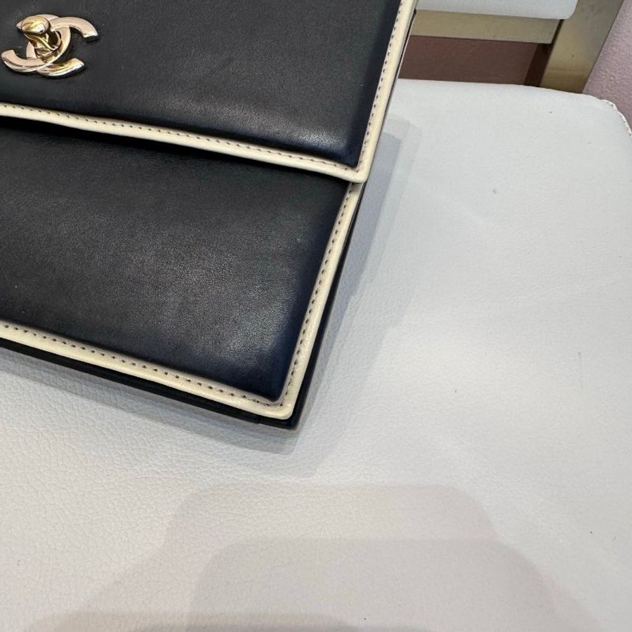 Chanel 黑白熊貓拼色woc鏈條肩背包 21*16 98新配件保卡-2