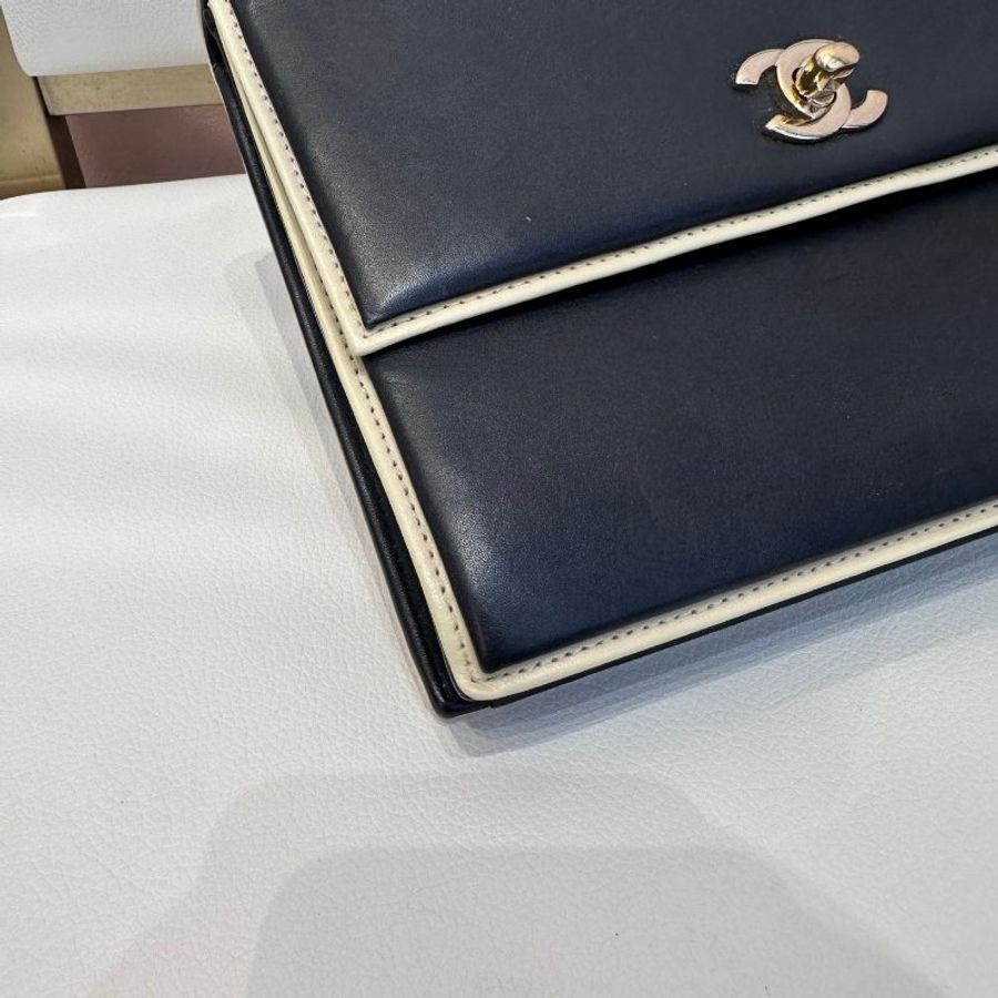 Chanel 黑白熊貓拼色woc鏈條肩背包 21*16 98新配件保卡-3