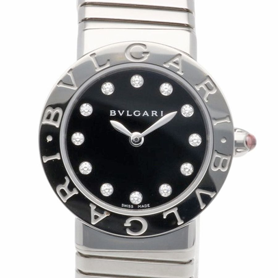 寶格麗 Tubogas 女士腕錶,不鏽鋼材質,石英機芯,BVLGARI,BBL262TS,鑲嵌 12 顆鑽石-0