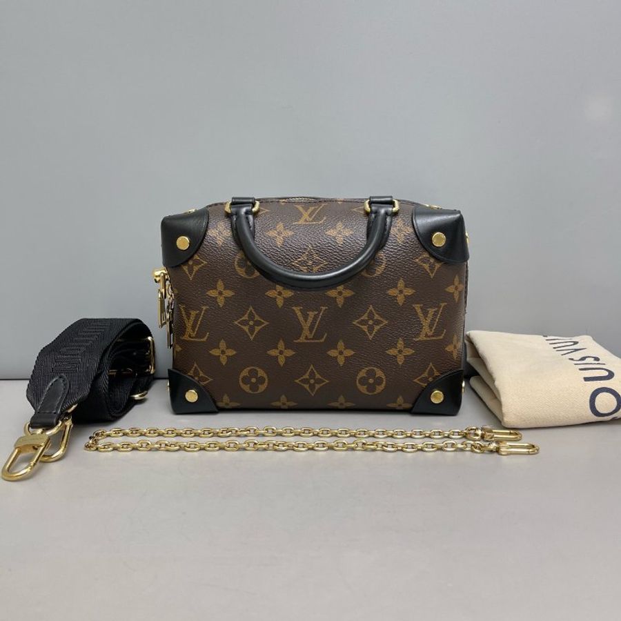 芯片款 路易威登/Louis Vuitton Petite Malle Souple老花八角盒子 手提斜背包-1