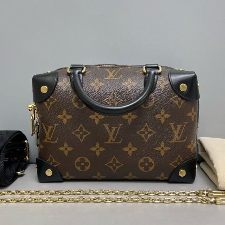 芯片款 路易威登/Louis Vuitton Petite Malle Souple老花八角盒子 手提斜背包-7