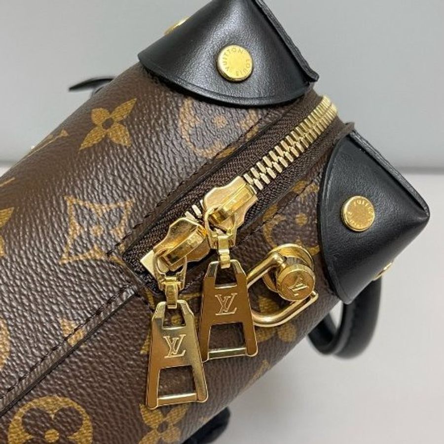 芯片款 路易威登/Louis Vuitton Petite Malle Souple老花八角盒子 手提斜背包-10