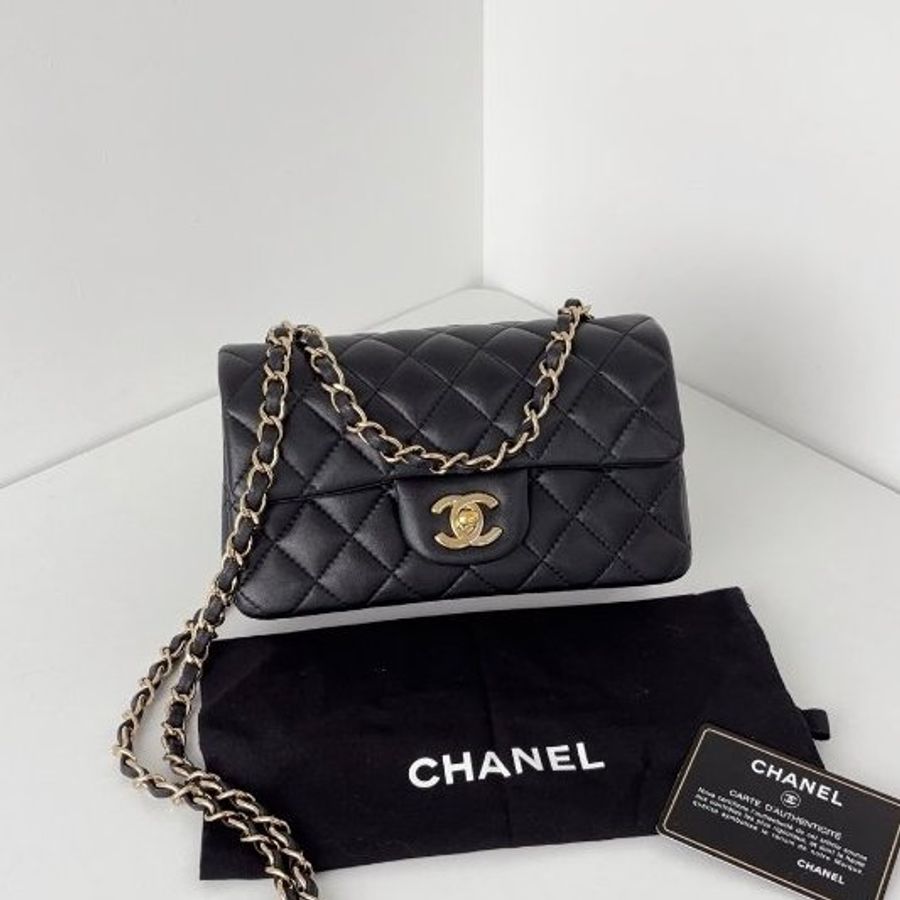 香奈兒/Chanel黑金CF大mini鏈條包-5