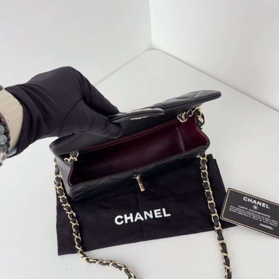 香奈兒/Chanel黑金CF大mini鏈條包-8