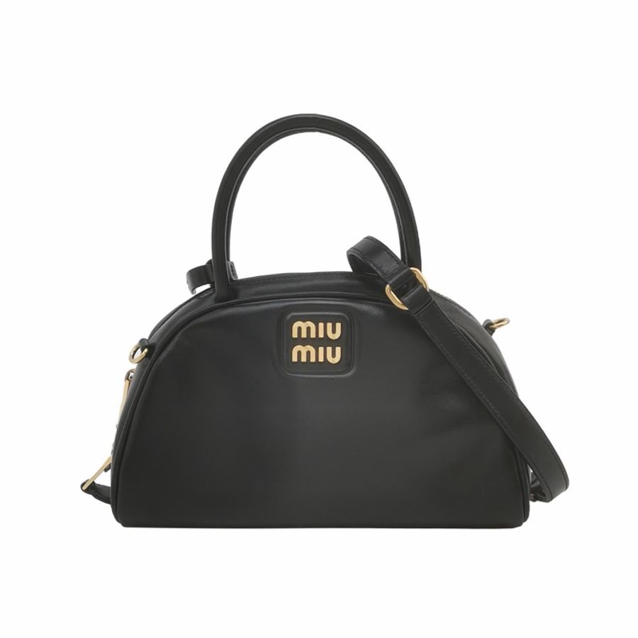 Miu Miu 繆繆 小號牛皮純色字母logo拉鍊斜挎包單肩包 附件 塵袋 肩帶-0