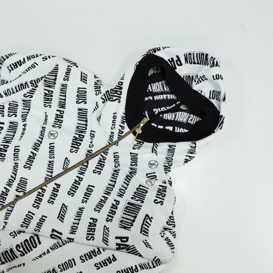 LV 黑白拚色 滿版字母 連帽長袖外套【Louis Vuitton 路易威登】-7