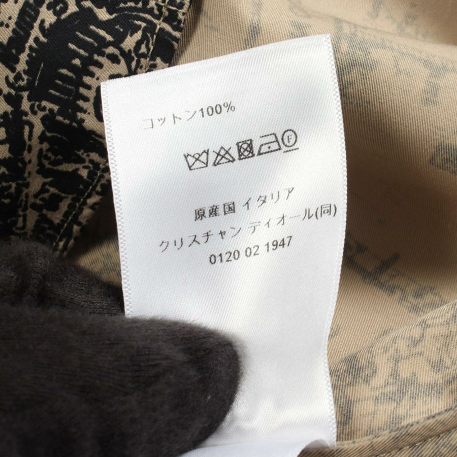 Christian Dior 短袖襯衫,34號,棉質,米色/黑色,二手女款-3