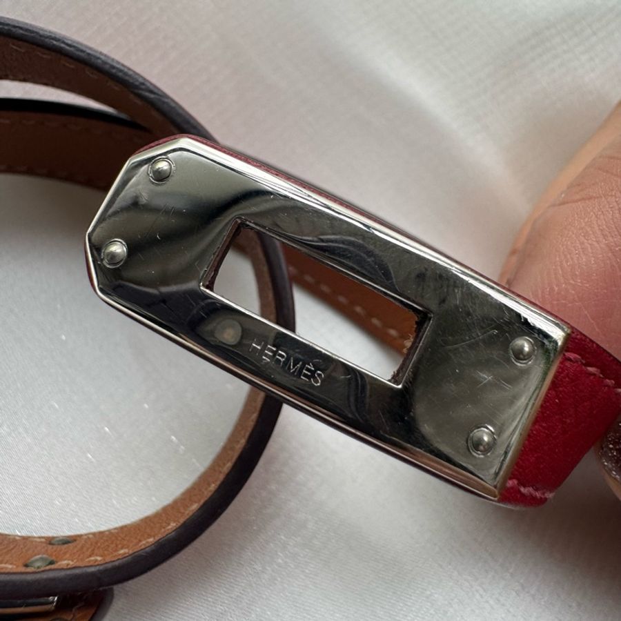Hermes Kelly Double Tour暗紅色手環-1