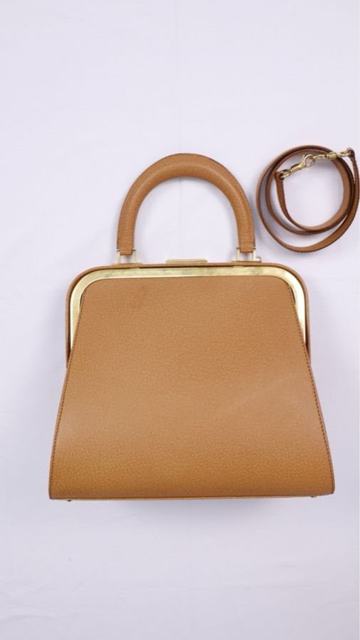 Dior棕色蛙口包医生包中号手提包单肩包-4
