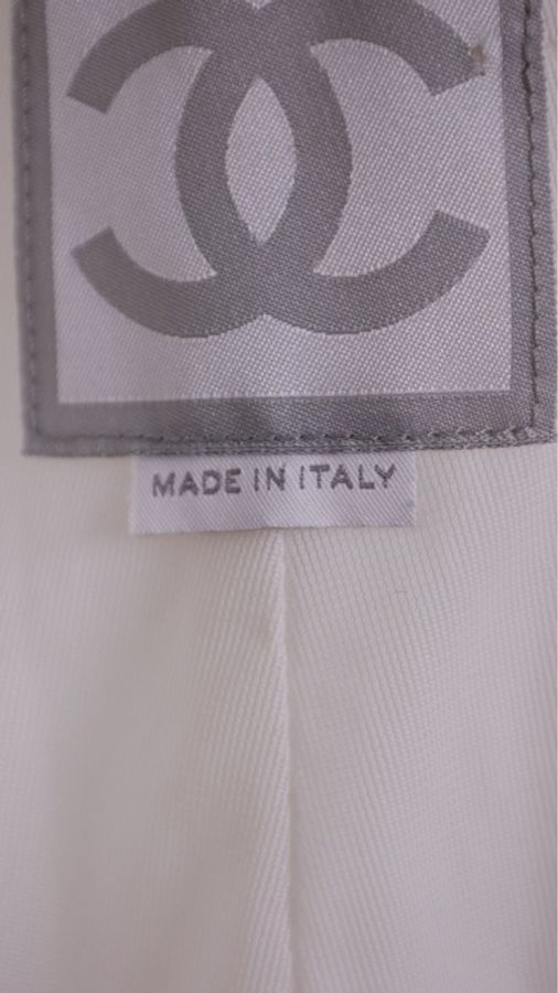 Chanel 03年运动方标系列白色棉服滑雪服背带裤-13