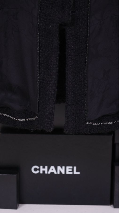 Chanel 13年地球系列黑色娃娃领收腰两口袋外套-36