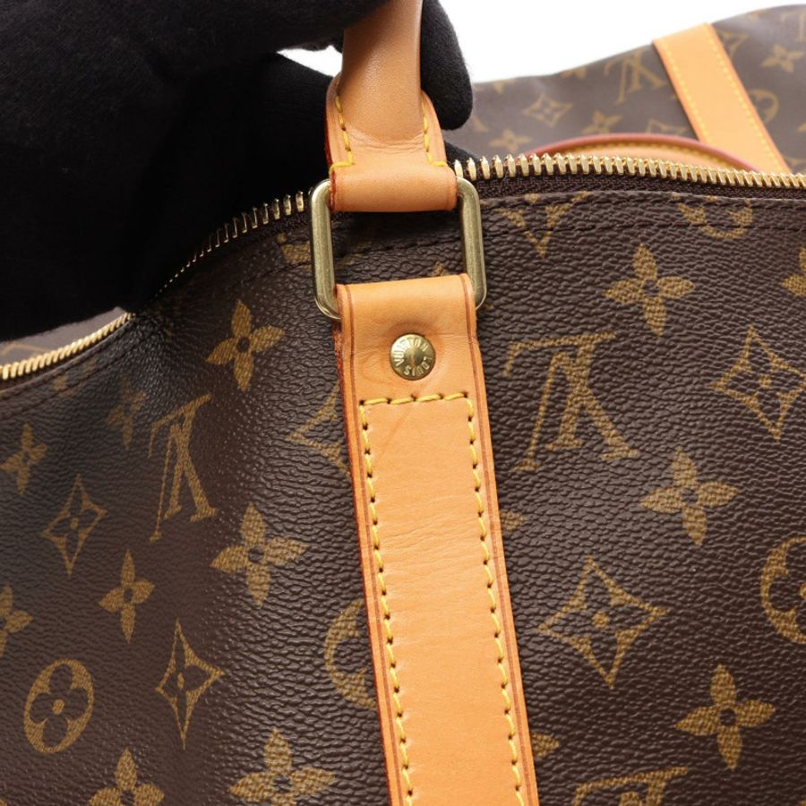 路易威登 Keepall 50 旅行手提包 M41426 Monogram 皮革 棕色 二手-9