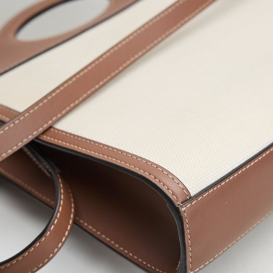 二手Burberry pocket 帆布郵差包 棕色-13