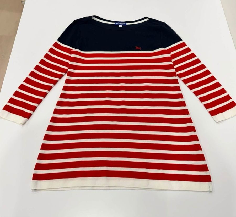 BURBERRY 藍標 橫條戰馬長版上衣-6