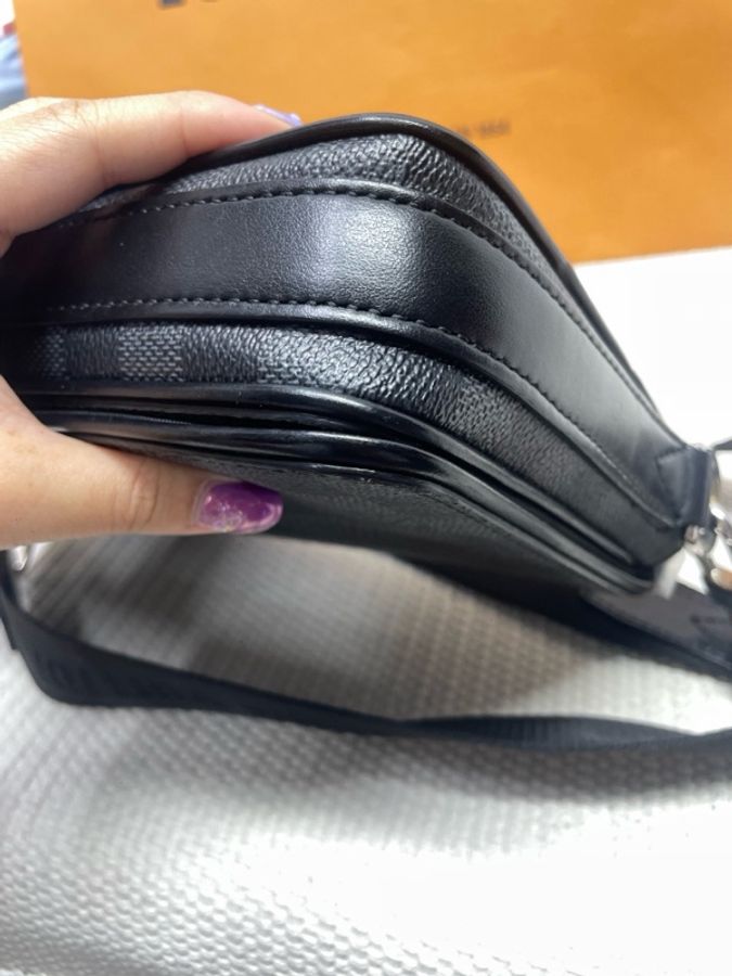 Louis Vuitton 路易威登/LV Studio 黑灰棋盤格郵差包 男士單肩斜挎包 編碼:芯片 尺寸:23.5*6*15.5-2