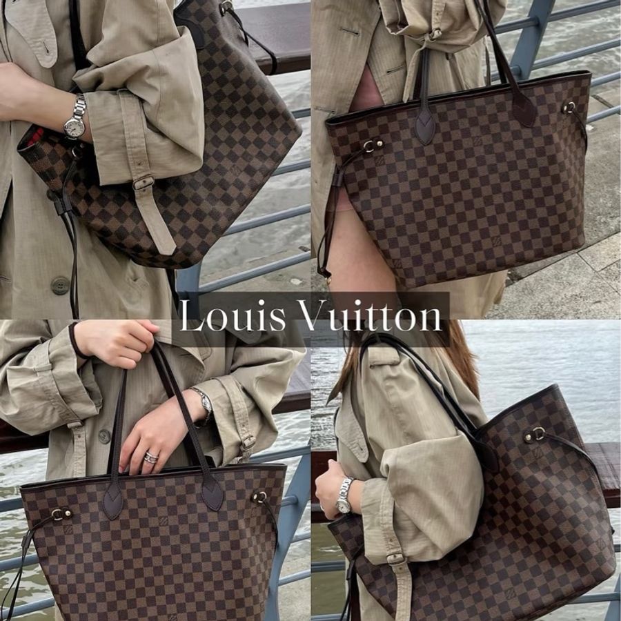 LV 路易威登 neverfull棋盤格 大號-0