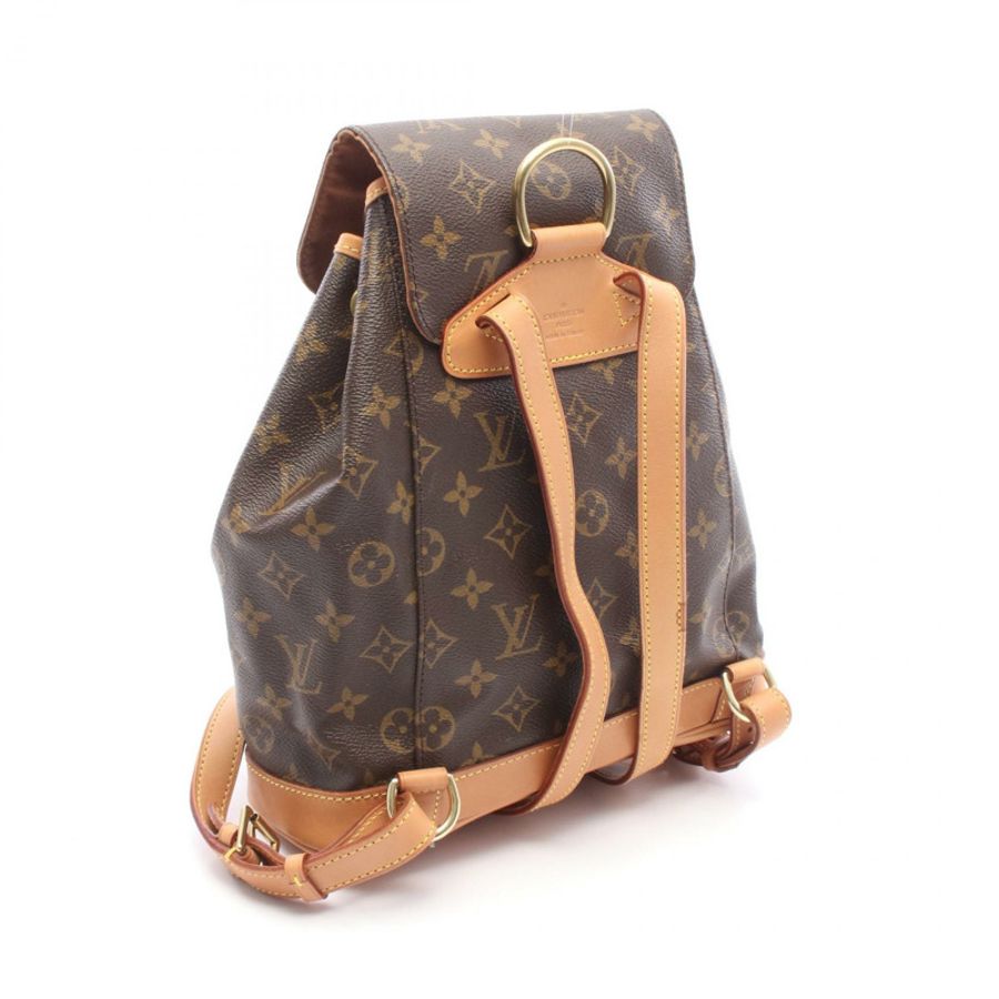 路易威登 Montsouris MM 雙肩包 M51136 Monogram 皮革 棕色 二手-1