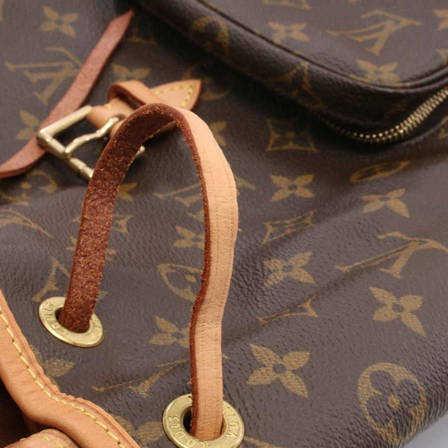 路易威登 Montsouris MM 雙肩包 M51136 Monogram 皮革 棕色 二手-6