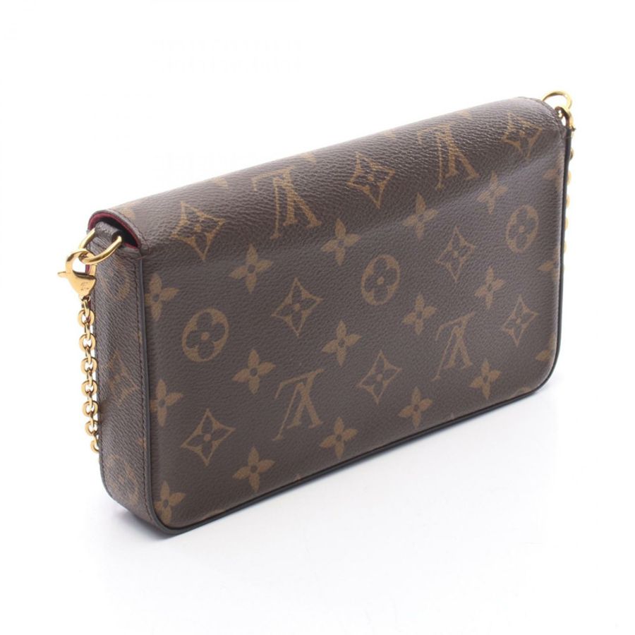 路易威登 Pochette Felicie Chian 單肩手提包 M61276 Monogram 紫紅色-1