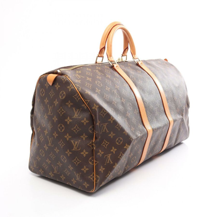 路易威登 Keepall 55 旅行手提包 M41424 Monogram 皮革 棕色 二手-1