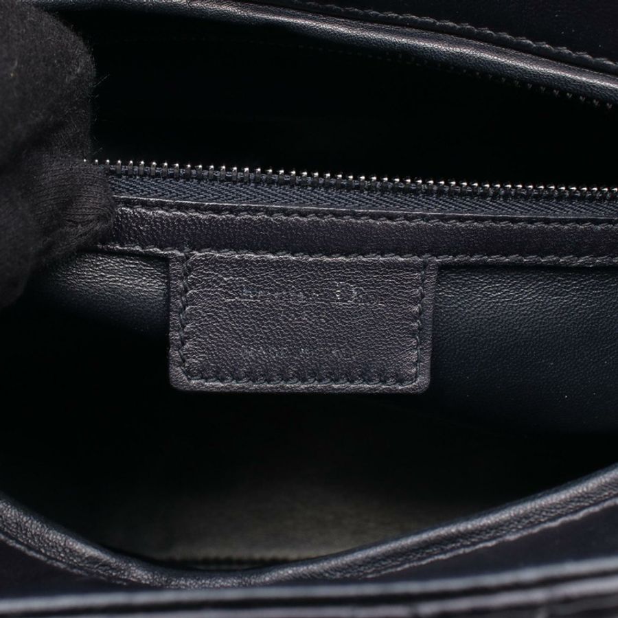 Christian Dior Lady Dior 大單肩手提包,黑色皮革,二手女款-3