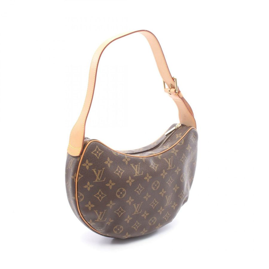 路易威登 Croissant MM 單肩手提包 M51512 Monogram 皮革 棕色 二手-1
