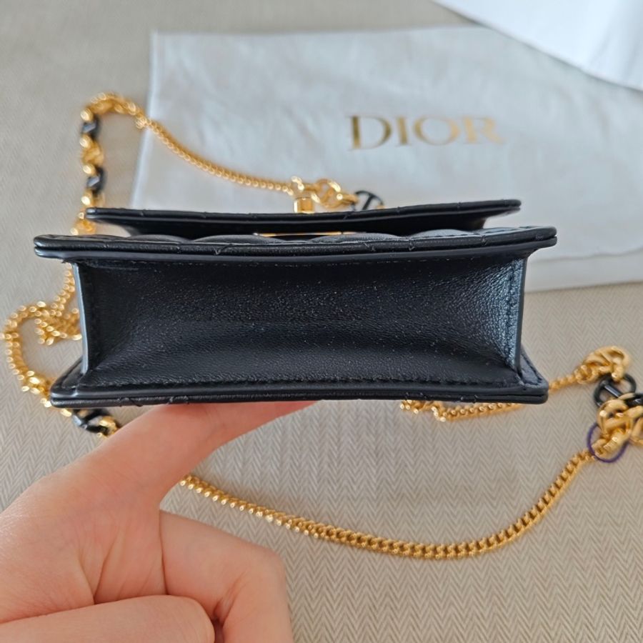 Dior 迪奧 Caro miss 黑金超迷你單肩斜挎包 尺寸12*4*9.5-3