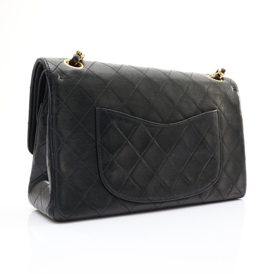 黑色 菱格紋 羊皮 Small Double Flap 鍊帶肩背包 金扣【CHANEL 香奈兒】 A01112-1