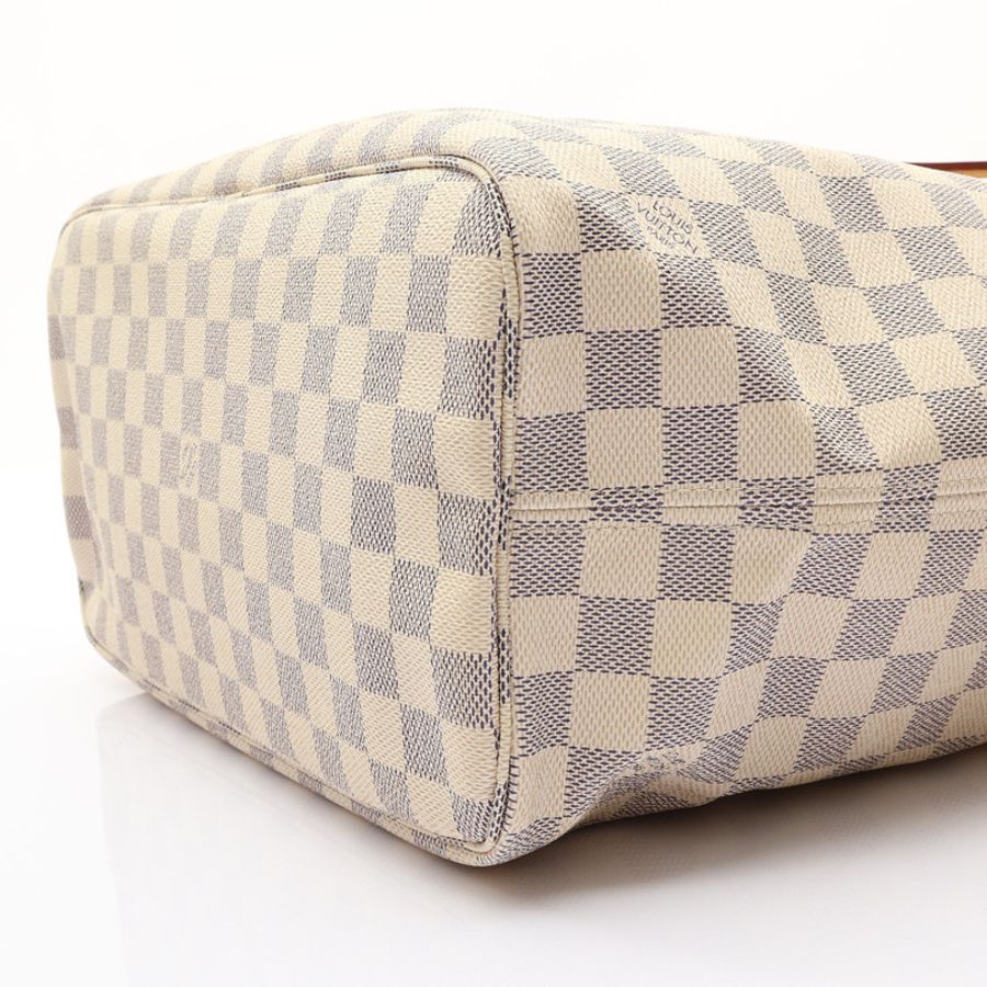 白色 棋盤格帆布 Neverfull MM 肩背包【LOUIS VUITTON LV 路易威登】 N40604-7