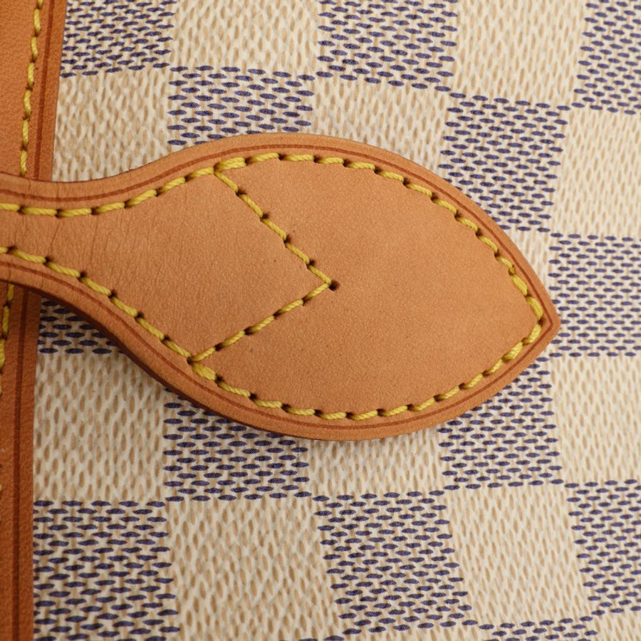 白色 棋盤格帆布 Neverfull MM 肩背包【LOUIS VUITTON LV 路易威登】 N40604-10