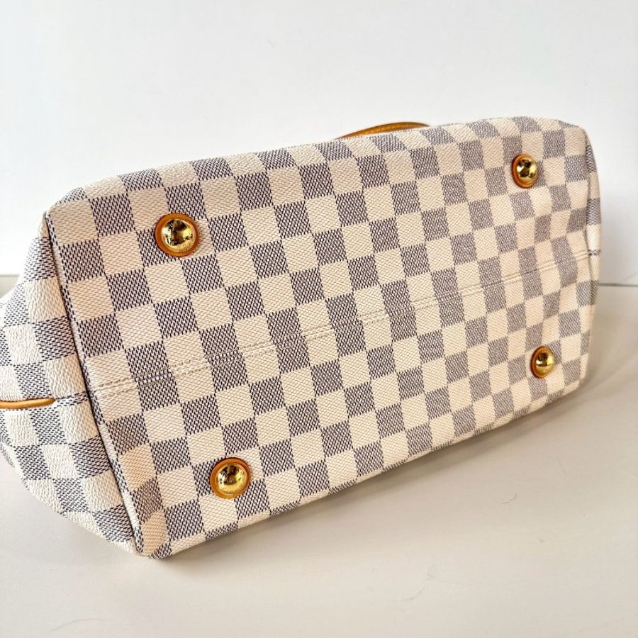 LV 限量 絕版 Cabas MM 白色 棋盤格 雙肩 托特包 購物包 N41375-3
