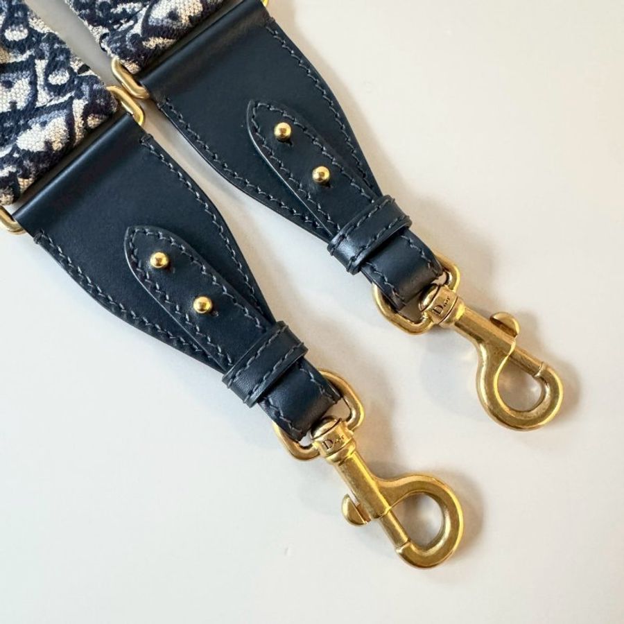 Dior J'adior 深藍 金屬 鉚釘 裝飾 帆布 替換 肩背帶 S8540CBTE_M928-2
