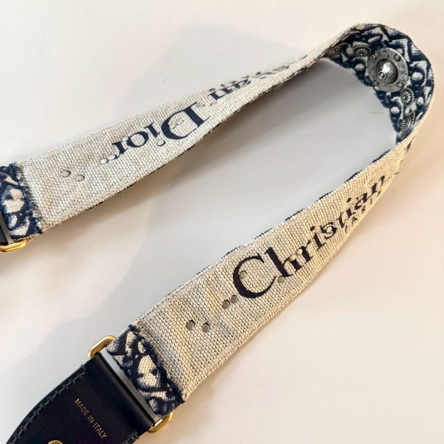 Dior J'adior 深藍 金屬 鉚釘 裝飾 帆布 替換 肩背帶 S8540CBTE_M928-4