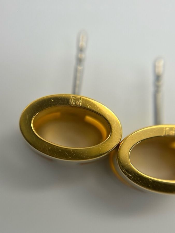 HERMES愛馬仕 Pop H系列白金拼色耳釘 有盒子塵袋-9