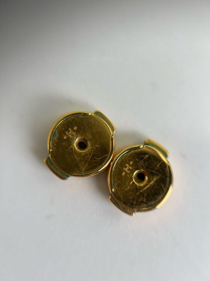 HERMES愛馬仕 Pop H系列白金拼色耳釘 有盒子塵袋-11