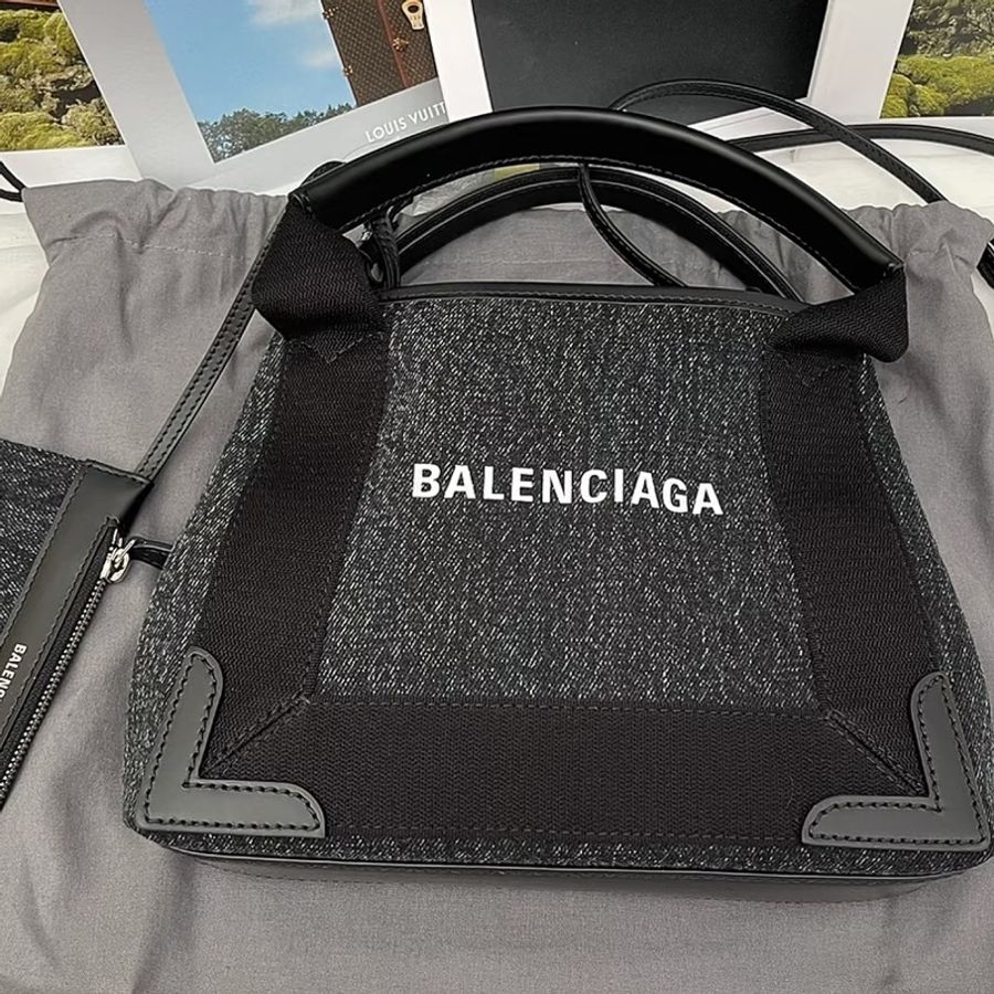 巴黎世家/Balenciaga牛仔款拼皮托特包-1