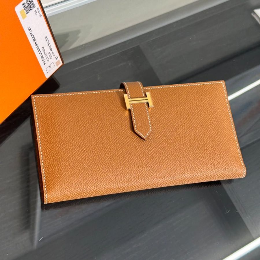 HERMES Bearn雙折長夾 - Gold 37 金棕金 W-1