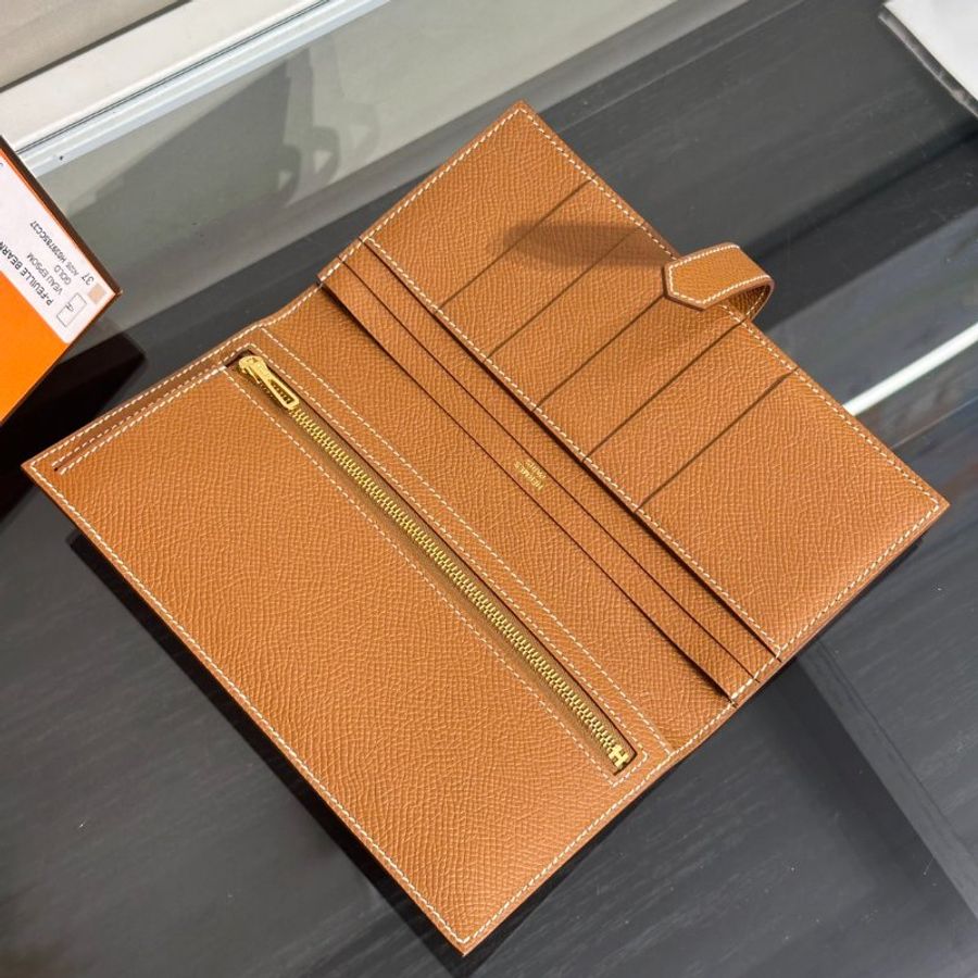HERMES Bearn雙折長夾 - Gold 37 金棕金 W-4