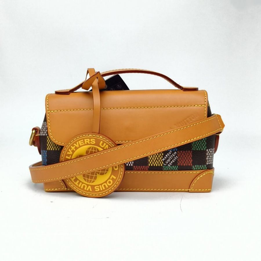 LOUIS VUITTON 拼色晶片steamereastwest彩色棋盤格斜挎包肩背包-0