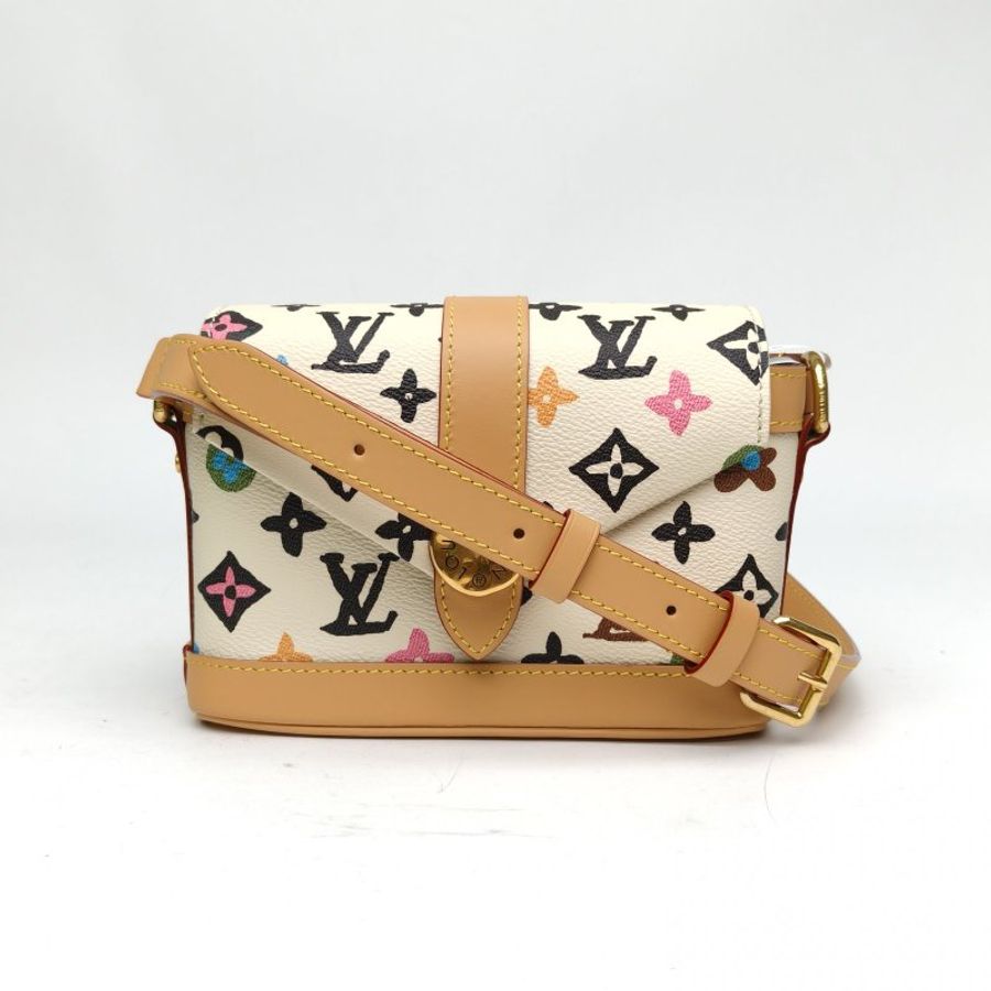 LOUIS VUITTON Tyler聯名款ENVELOPE迷你郵差包米白色PVC晶片肩背包-0