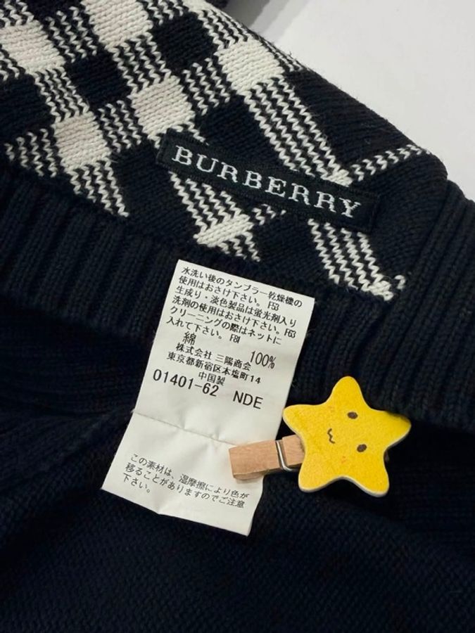 BURBERRY GOLF 斜紋黑白針織背心字母上衣-9