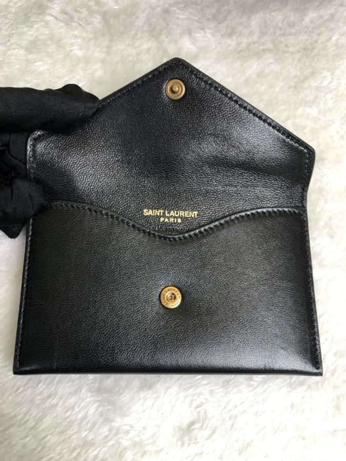 Saint Laurent/聖羅蘭 奶茶色金扣LouLou信封包鏈條包 25年 有塵袋鏡子子袋-18