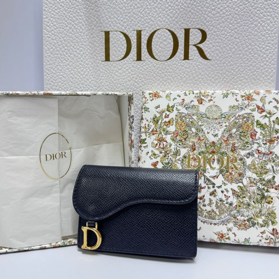 (極新放置💝) DIOR saddle 迪奧 牛皮小短夾 專櫃18000-1
