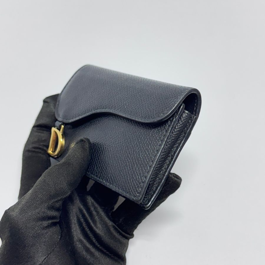 (極新放置💝) DIOR saddle 迪奧 牛皮小短夾 專櫃18000-7
